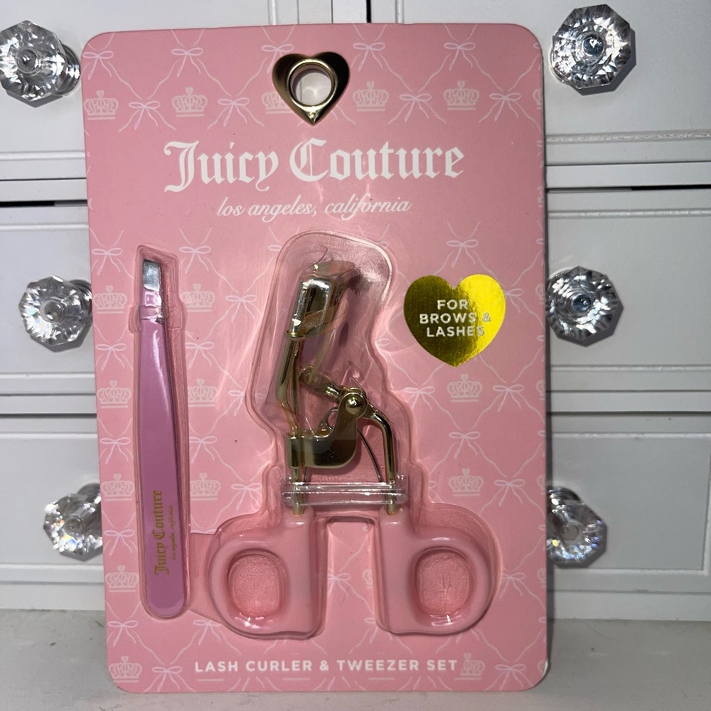 NWT Juicy Couture Pink Lash Curler & Tweezer Set